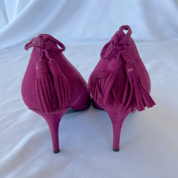Marc Fisher TAMMYE2-R Tassel Pumps Suede Pointy Toe High Heels - Picture 5 of 10